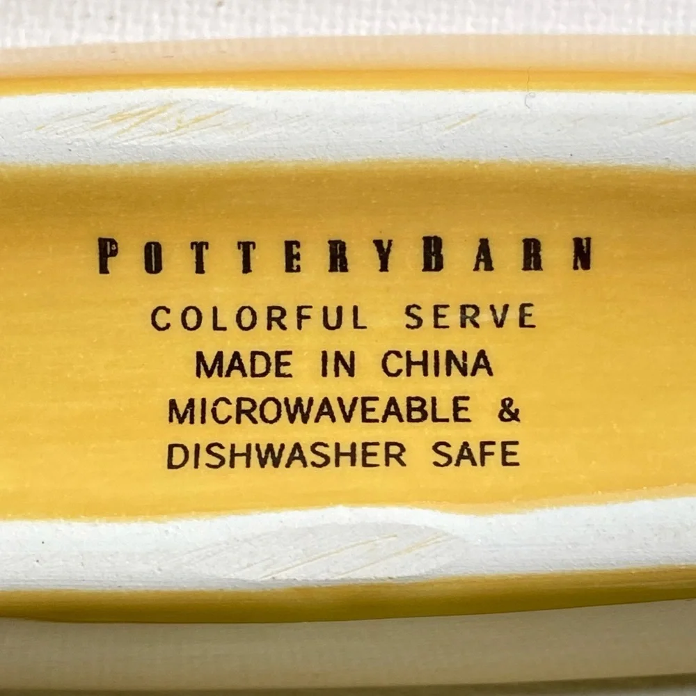 Pottery Barn olive boats set of five Colorful Serve ceramic dishes 8 inches